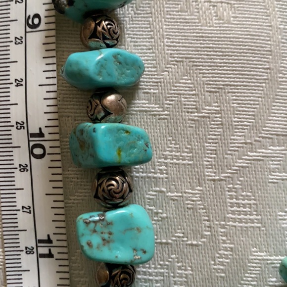 Turquoise and silver necklace - Picture 4 of 6